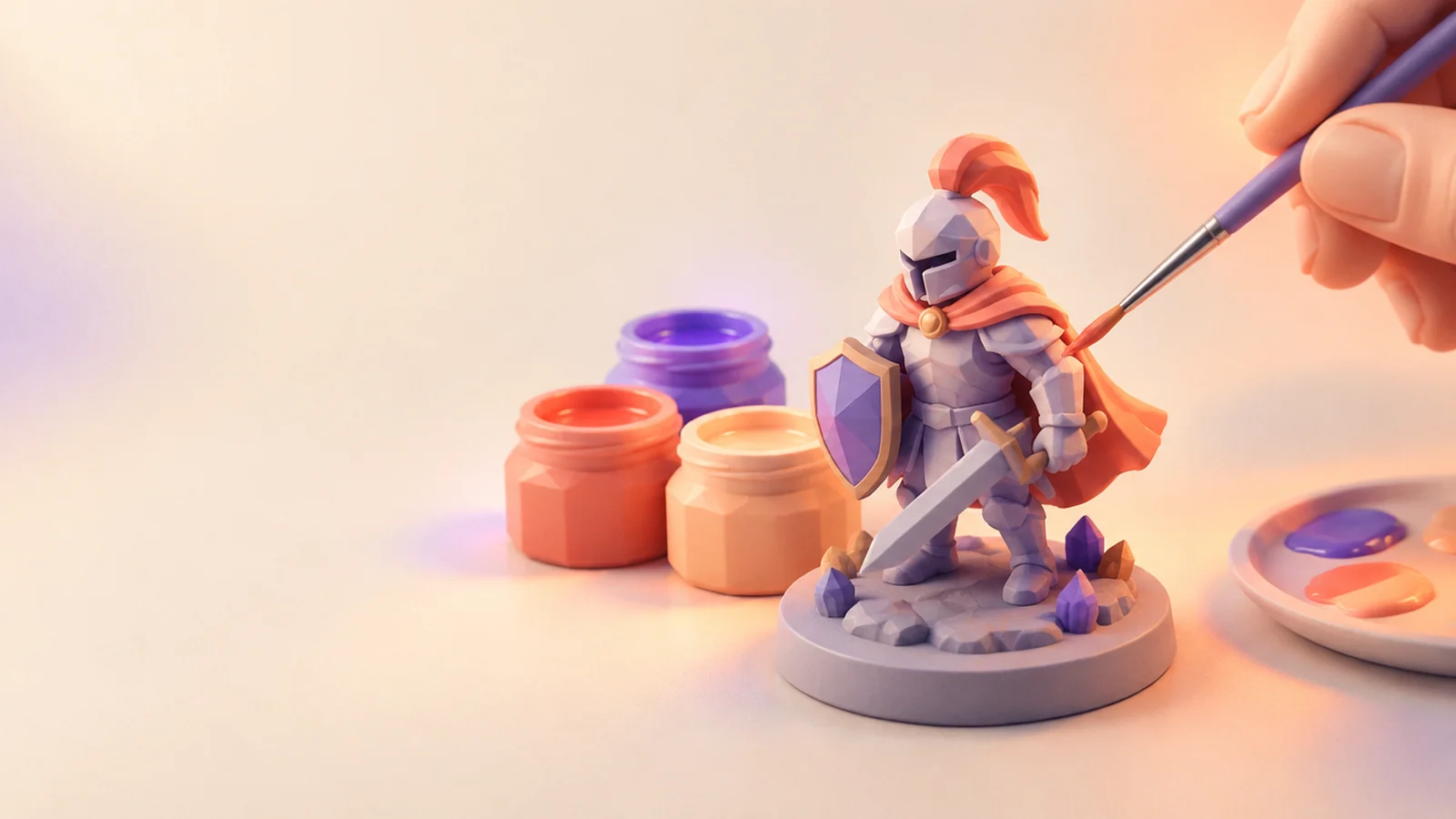 Fantasy miniatures of an elf archer and a medieval king ready for the tabletop