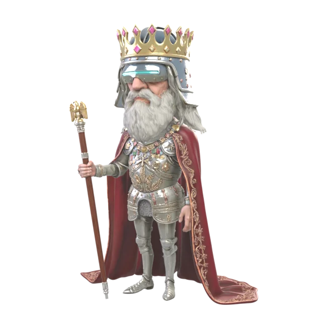 Old king in plate