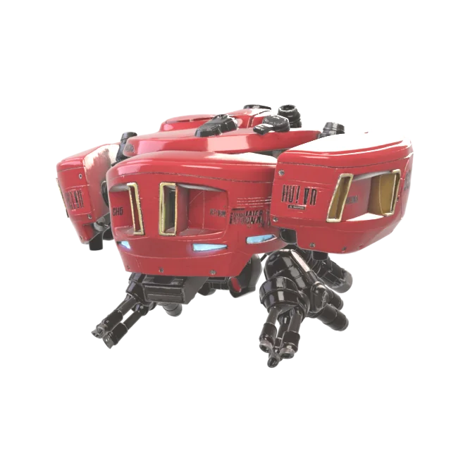 Red hover mech